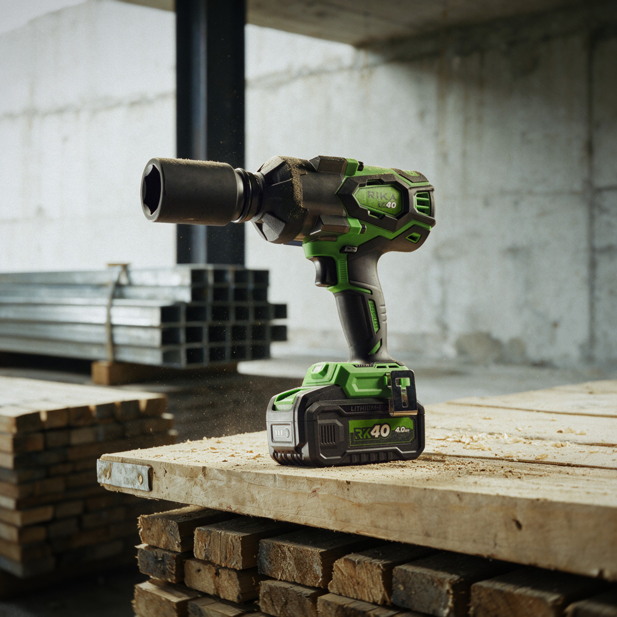 Rikä RK40 40V 3/4in Cordless High-Torque Impact Wrench | 1700Nm Nut-Busting Torque | Friction Ring | Brushless Motor | Body Only